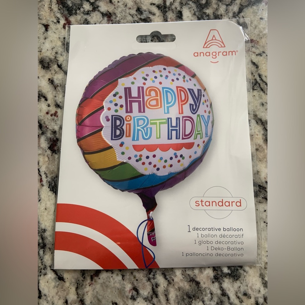 Anagram Rainbow "Happy Birthday" Foil Balloon- BNWT